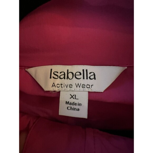 NEW Isabella Full Zip Activewear Jacket Pink Black Long Sleeve XL Zip Pockets - Picture 8 of 16